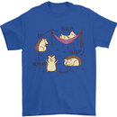Funny, Hedgehog Eat Sleep Repeat Lover Mens T-Shirt 100% Cotton Royal Blue