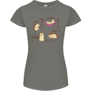 Funny, Hedgehog Eat Sleep Repeat Lover Womens Petite Cut T-Shirt Charcoal