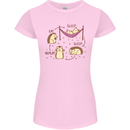 Funny, Hedgehog Eat Sleep Repeat Lover Womens Petite Cut T-Shirt Light Pink