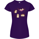 Funny, Hedgehog Eat Sleep Repeat Lover Womens Petite Cut T-Shirt Purple