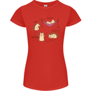 Funny, Hedgehog Eat Sleep Repeat Lover Womens Petite Cut T-Shirt Red