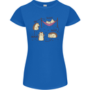 Funny, Hedgehog Eat Sleep Repeat Lover Womens Petite Cut T-Shirt Royal Blue