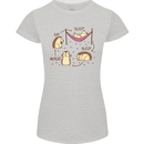 Funny, Hedgehog Eat Sleep Repeat Lover Womens Petite Cut T-Shirt Sports Grey