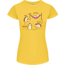 Funny, Hedgehog Eat Sleep Repeat Lover Womens Petite Cut T-Shirt Yellow
