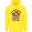 Furball Batter Funny Cat Baseball Humour Childrens Kids Hoodie Yellow