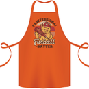 Furball Batter Funny Cat Baseball Humour Cotton Apron 100% Organic Orange