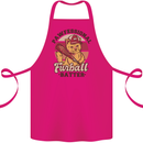 Furball Batter Funny Cat Baseball Humour Cotton Apron 100% Organic Pink