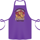 Furball Batter Funny Cat Baseball Humour Cotton Apron 100% Organic Purple