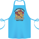 Furball Batter Funny Cat Baseball Humour Cotton Apron 100% Organic Turquoise