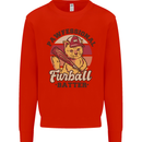 Furball Batter Funny Cat Baseball Humour Kids Sweatshirt Jumper Bright Red