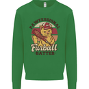 Furball Batter Funny Cat Baseball Humour Kids Sweatshirt Jumper Irish Green