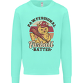 Furball Batter Funny Cat Baseball Humour Kids Sweatshirt Jumper Peppermint