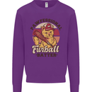 Furball Batter Funny Cat Baseball Humour Kids Sweatshirt Jumper Purple