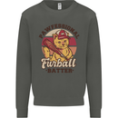 Furball Batter Funny Cat Baseball Humour Kids Sweatshirt Jumper Storm Grey