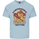 Furball Batter Funny Cat Baseball Humour Kids T-Shirt Childrens Light Blue