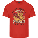 Furball Batter Funny Cat Baseball Humour Kids T-Shirt Childrens Red