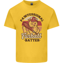Furball Batter Funny Cat Baseball Humour Kids T-Shirt Childrens Yellow