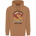 Furball Batter Funny Cat Baseball Humour Mens 80% Cotton Hoodie Caramel Latte