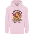 Furball Batter Funny Cat Baseball Humour Mens 80% Cotton Hoodie Light Pink