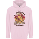 Furball Batter Funny Cat Baseball Humour Mens 80% Cotton Hoodie Light Pink