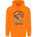 Furball Batter Funny Cat Baseball Humour Mens 80% Cotton Hoodie Orange