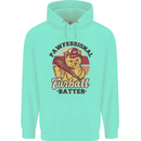 Furball Batter Funny Cat Baseball Humour Mens 80% Cotton Hoodie Peppermint