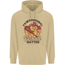 Furball Batter Funny Cat Baseball Humour Mens 80% Cotton Hoodie Sand