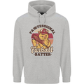 Furball Batter Funny Cat Baseball Humour Mens 80% Cotton Hoodie Sports Grey