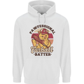 Furball Batter Funny Cat Baseball Humour Mens 80% Cotton Hoodie White