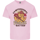 Furball Batter Funny Cat Baseball Humour Mens Cotton T-Shirt Tee Top Light Pink