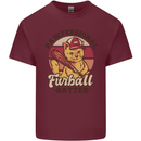 Furball Batter Funny Cat Baseball Humour Mens Cotton T-Shirt Tee Top Maroon