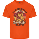 Furball Batter Funny Cat Baseball Humour Mens Cotton T-Shirt Tee Top Orange