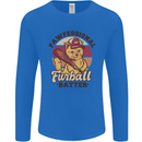 Furball Batter Funny Cat Baseball Humour Mens Long Sleeve T-Shirt Royal Blue