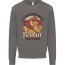 Furball Batter Funny Cat Baseball Humour Mens Sweatshirt Jumper Charcoal