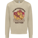Furball Batter Funny Cat Baseball Humour Mens Sweatshirt Jumper Sand