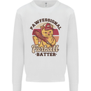 Furball Batter Funny Cat Baseball Humour Mens Sweatshirt Jumper White