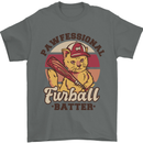 Furball Batter Funny Cat Baseball Humour Mens T-Shirt 100% Cotton Charcoal