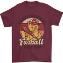 Furball Batter Funny Cat Baseball Humour Mens T-Shirt 100% Cotton Maroon