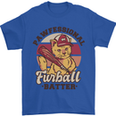 Furball Batter Funny Cat Baseball Humour Mens T-Shirt 100% Cotton Royal Blue