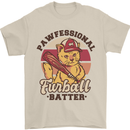Furball Batter Funny Cat Baseball Humour Mens T-Shirt 100% Cotton Sand