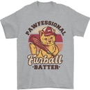 Furball Batter Funny Cat Baseball Humour Mens T-Shirt 100% Cotton Sports Grey