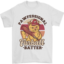 Furball Batter Funny Cat Baseball Humour Mens T-Shirt 100% Cotton White