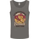 Furball Batter Funny Cat Baseball Humour Mens Vest Tank Top Charcoal