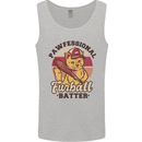 Furball Batter Funny Cat Baseball Humour Mens Vest Tank Top Sports Grey
