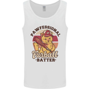 Furball Batter Funny Cat Baseball Humour Mens Vest Tank Top White