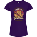 Furball Batter Funny Cat Baseball Humour Womens Petite Cut T-Shirt Purple