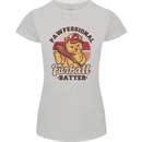 Furball Batter Funny Cat Baseball Humour Womens Petite Cut T-Shirt Sports Grey