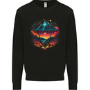Futuristic Abstract Space Diamond Alien Kids Sweatshirt Jumper Black