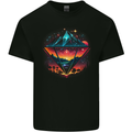 Futuristic Abstract Space Diamond Alien Kids T-Shirt Childrens Black