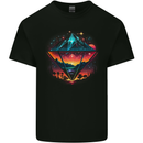 Futuristic Abstract Space Diamond Alien Kids T-Shirt Childrens Black